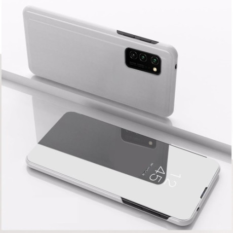 Чехол книжка Clear View на Samsung Galaxy S20 FE - серебристый