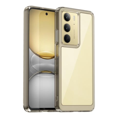 Протиударний чохол Colorful Acrylic Series з кольоровою силіконовою боковиною на Realme C75 - сірий