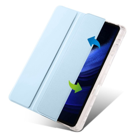 Чехол-книжка 3-fold Clear TPU Smart Leather для Xiaomi Pad 7 / 7 Pro - голубой