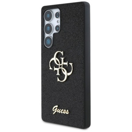 Оригинальный чехол Guess Fixed Glitter Big 4G Metal Logo для Samsung Galaxy S25 Ultra - black