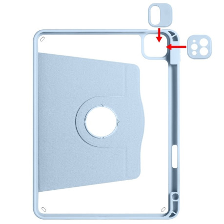 Чехол-книжка Acrylic 360 Degree Rotation Holder Leather для iPad Pro 13 2024 - голубой
