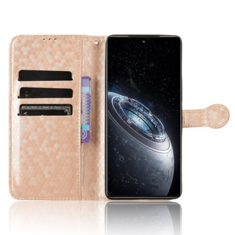 Чехол-книжка Honeycomb Dot для Infinix GT 20 Pro - золотой