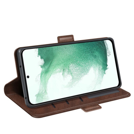 Чехол-книжка Dual-side Magnetic Buckle для Samsung Galaxy S23+Plus 5G - коричневый