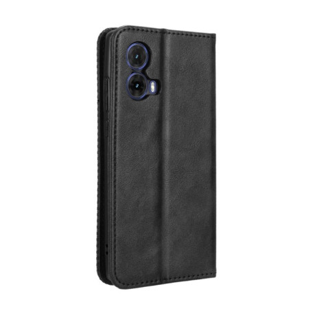 Чехол-книжка Magnetic Buckle Retro Crazy Horse Texture на Motorola Moto G85 5G / S50 Neo 5G - черный