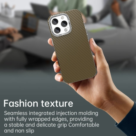 Ударозахисний чохол HMC Carbon Fiber Series IMD на iPhone 16 Pro Max - коричневий