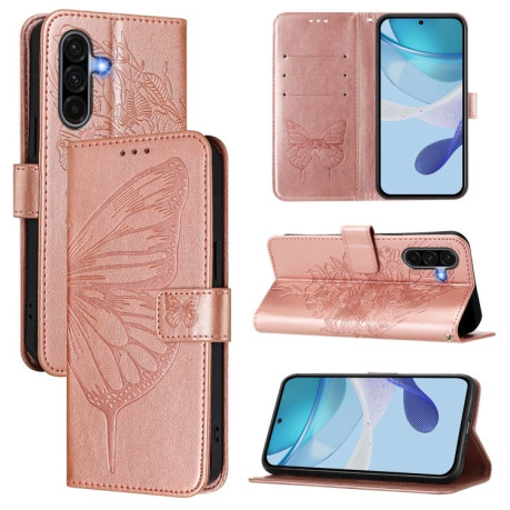 Чехол-книжка Embossed Butterfly для Samsung Galaxy A56 5G - розовое золото