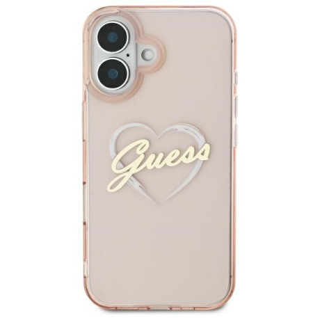 Оригінальний чохол Guess IML Heart для iPhone 16 – Pink