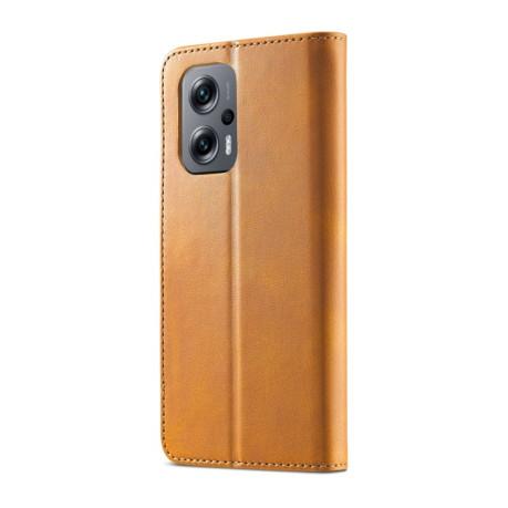 Чехол книжка LC.IMEEKE Calf Texture на Xiaomi Redmi Note 11E/Redme 10 5G - коричневый