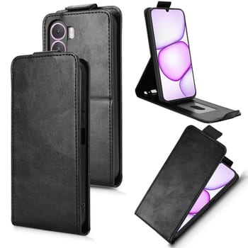 Флип-чехол Magnetic Vertical Flip Leather на Realme C100i 4G / C100x 4G — чёрный