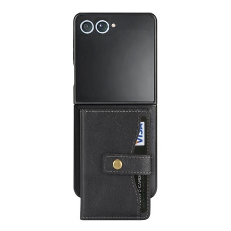 Чохол Kalebol Magnetic Button з кишенькою для карт та MagSafe на Samsung Galaxy Filp 7 - чорний