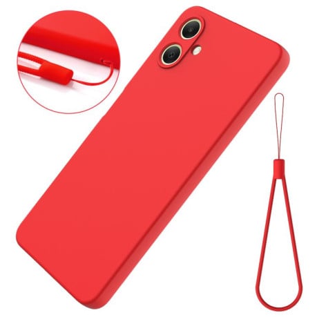 Силіконовий чохол Solid Color Liquid Silicone на Samsung Galaxy A07 4G - червоний