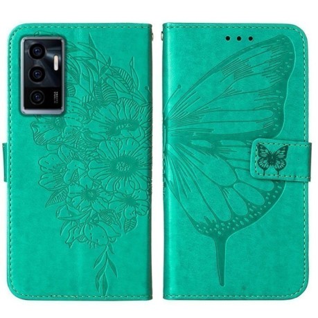 Чохол-книжка Embossed Butterfly для Vivo S10e 5G/V23e 4G/V23E 5G/Y75 4G - зелений