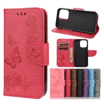 Чохол-книга Vintage Floral Butterfly для iPhone 13 Pro Max - червоний