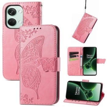 Чохол-книжка Butterfly Love Flower Embossed для OnePlus Nord 3 - рожевий