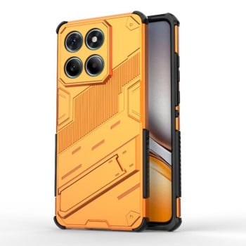 Противоударный чехол Punk Armor с подставкой на Motorola Edge 60 Fusion 5G - оранжевый
