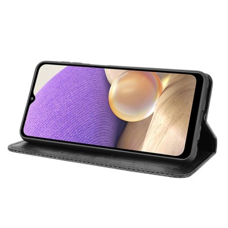 Чехол-книжка Magnetic Buckle Retro на Samsung Galaxy A32 5G- черный