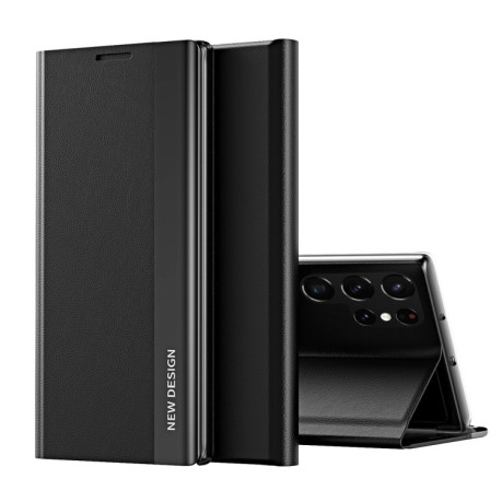 Чехол-книжка Electroplated Ultra-Thin для Samsung Galaxy S22 Ultra 5G - черный