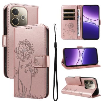 Чехол-книжка Dandelion Embossed Pattern Flip Leather для OPPO A5 Pro 5G Global - золото