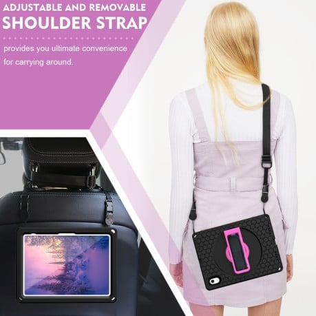 Противоударный чехол Rotation Stand EVA для iPad 10.9 2022 - черно-розовый