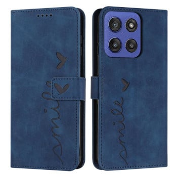 Чехол-книжка в стиле Retro мягкое покрытие Skin Feel серия Amile на Motorola Edge 60 Fusion - синий