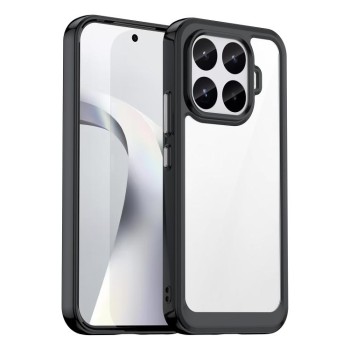 Противоударный чехол Colorful Acrylic Series с цветной силиконовой боковиной на Xiaomi 17T 5G — чёрный