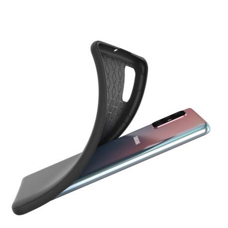Противоударный силиконовый чехол Solid Color TPU Slim на Samsung Galaxy A71 - черный