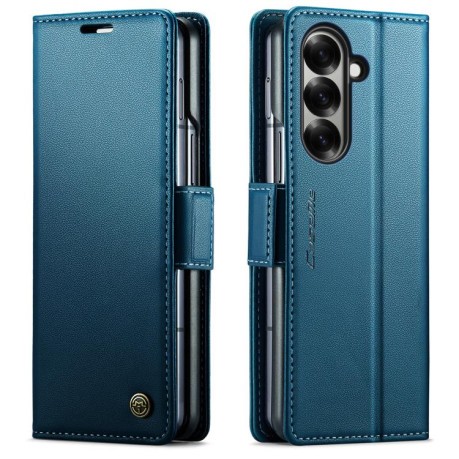 Чехол-книжка CaseMe 023 Butterfly Buckle Litchi Texture RFID Anti-theft Leather для Samsung Galaxy Fold 7 - синий