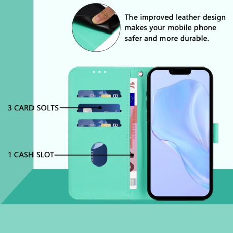 Чехол-книжка Skin Feel S-type для iPhone 16e - зеленый