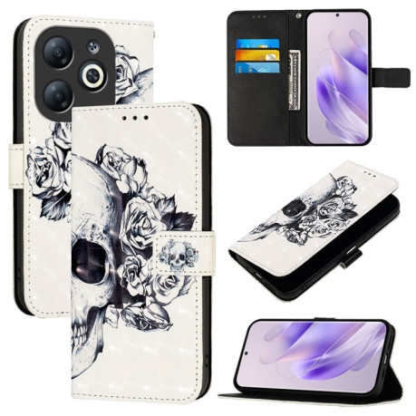 Чехол-книжка 3D Painting для Infinix Smart 8 - Skull