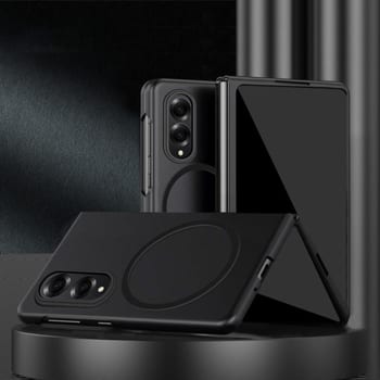 Противоударный чехол Escase с мягким покрытием и магнитом на Samsung Galaxy Fold 8 5G — чёрный