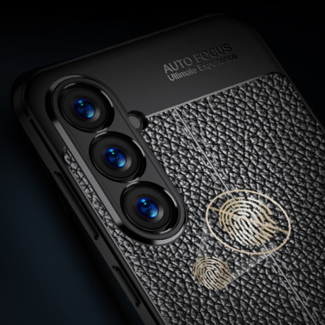 Протиударний чохол Litchi Texture на Samsung Galaxy S24+ 5G - чорний