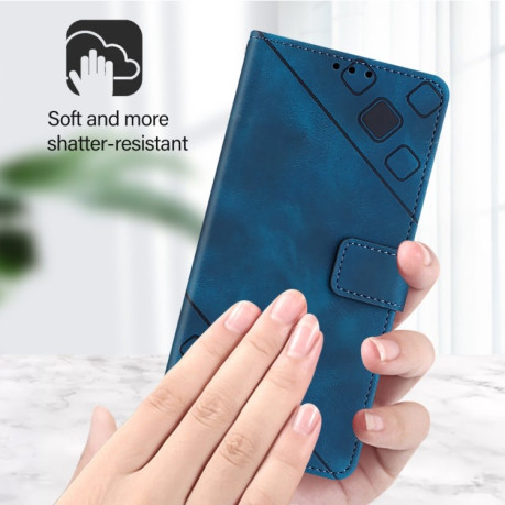 Чехол-книжка Skin-feel Embossed для Realme GT 7 Pro 5G - синий
