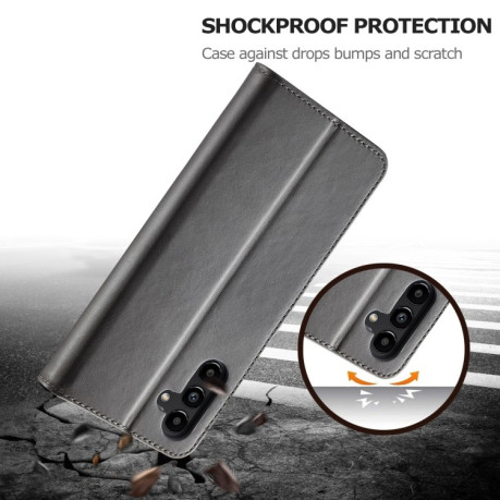 Чохол книжка LCIMEEKE Calf Texture для Samsung Galaxy S24 FE 5G - сірий