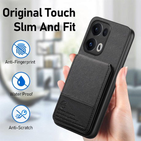 Чохол Twill Fabric Leather Vertical Flip RFID  для OPPO Reno13 Pro Global - чорний