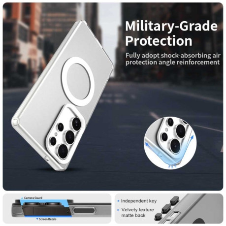 Противоударный чехол MagSafe Holder PC Hybrid для Samsung Galaxy S25 Ultra 5G - белый