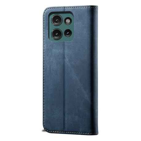 Чехол книжка Denim Texture Casual Style на Motorola Moto G75 5G - синий