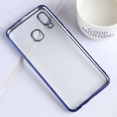 Ультратонкий силиконовый чехол Electroplating Soft на Samsung Galaxy A20 / A30-синий