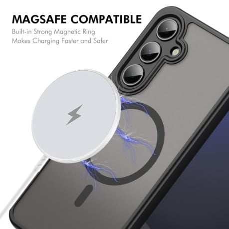 Чохол ENKAY Hat-Prince з MagSafe матовий+скло на Samsung Galaxy S25 FE 5G - фіолетовий