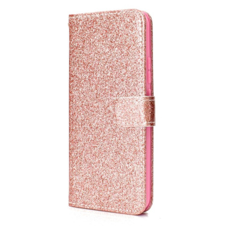 Чехол-книжка Glitter Powder на Samsung Galaxy S21 FE - розовое золото
