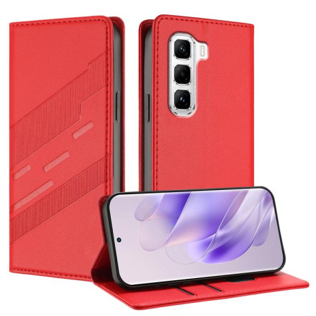 Чехол-книжка Embossed Multi-functional Wallet Retro Leather на Infinix Hot 50 Pro 4G - красный