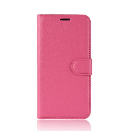Чехол-книжка Litchi Texture на Samsung Galaxy A71 - розовый