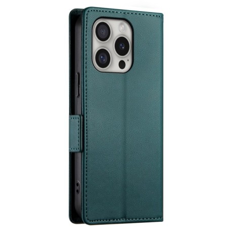 Чехол-книжка Side Buckle Magnetic Frosted Leather для iPhone 16 Pro - зеленый