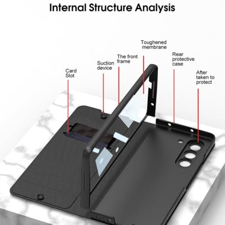 Противоударный чехол GKK Armor with Pen Slots для Samsung Galaxy Fold 5 - Carbon Fiber Texture