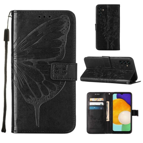 Чехол-книжка Embossed Butterfly для Samsung Galaxy A04s/A13 5G - черный