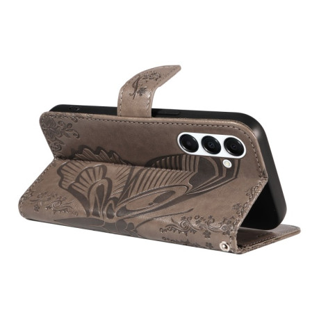 Чохол-книжка Swallowtail Butterfly Embossed Leather  для Samsung Galaxy A26 5G - сірий