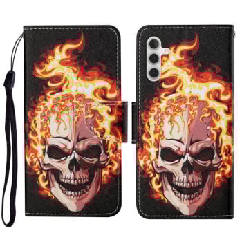 Чохол-книжка Colored Drawing Pattern для Samsung Galaxy S23 FE 5G - Skull