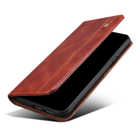 Чехол-книжка Simple Wax Crazy Horse Texture для Xiaomi Mi 12 - коричневый