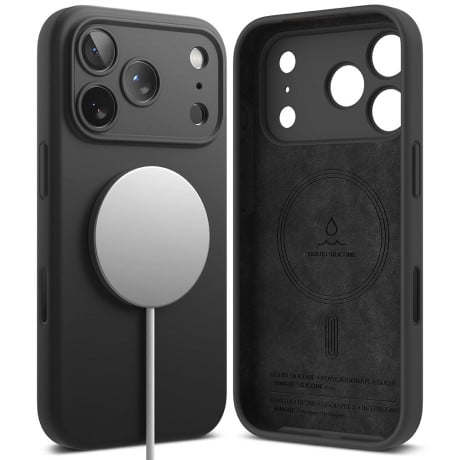 Оригинальный силиконовый чехол Ringke Silicone Magnetic с MagSafe на iPhone 17 Pro - Black