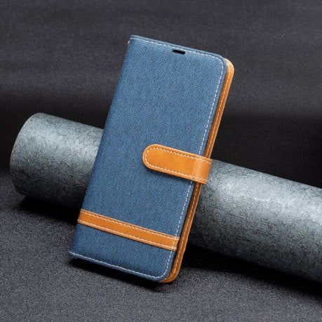 Чехол-книжка Color Matching Denim Texture на Samsung Galaxy A24 4G - темно-синий
