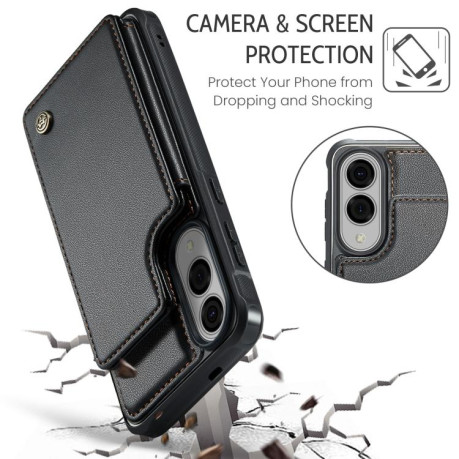 Чехол CaseMe C22 Card Slots Holder RFID Anti-theft для Samsung Galaxy S25 Edge 5G - черный